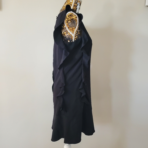 CeCe Black Ruffle Dress with Button Up Back - Picture 2 of 6